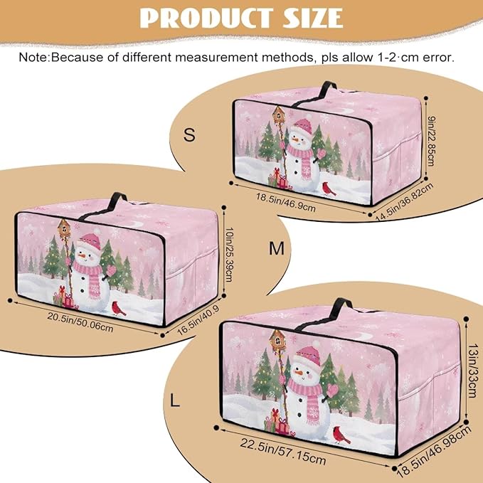Convection Oven Dustproof Cover with Pockets Washable Toaster Oven Cover Winter Small Appliance Accessories for Kitchen Countertop Christmas Decor, Snowman Cardinal Snowflake Tree Print, M