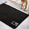 GORILLA GRIP SOAKSTOPPER Dog Door Mat, 70x24 Machine Washable Rug Absorbent Doormat Captures Moisture Mud Dirt, Quick Dry Soft Chenille Entryway Rugs Indoor Entrance Mats for Dog Paws, Black