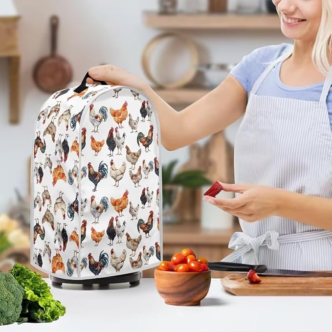 Chicken Pattern Kitchen Blender Dust Cover, Food Processor Stand Mixer Case, Coffee Maker Appliance Cover for Home Kitchen Indoor