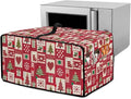 Christmas Decor Air Fryer Toaster Oven Dust Cover Washable Convection Oven Cover Stylish Kitchen Appliance Protector Decorations Countertop Accessories, L, Christmas Patchwork Print