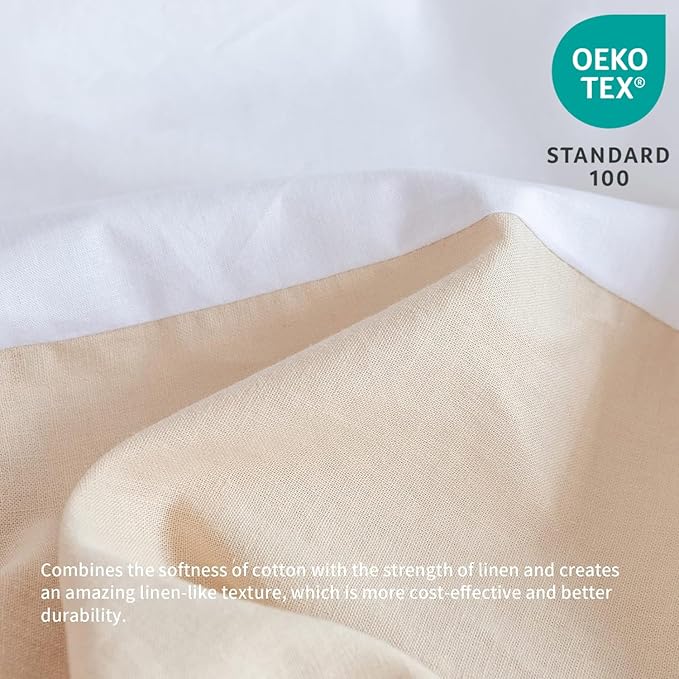 BISELINA French Linen Bed Skirt with Pleated Corner 14-Inch Tailored Drop Natural Flax Cotton Blend Basic Dust Ruffle Soft Cozy Farmhouse Bedding (14" Full, Basic Linen)