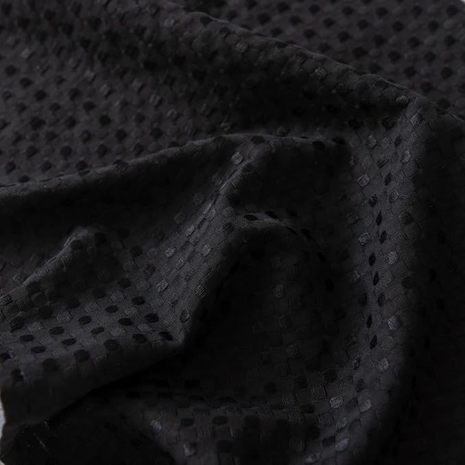 King Bed Skirt, Wrap Around Bed Skirt with Pleated Corner, 14 Inch Drop Pleated Waffle Weave Bedskirts, Anti-Slip, Microfiber, Black, 14'' King