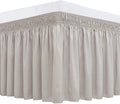 Biscaynebay Wrap Around Bed Skirts for Queen Beds with 18" Drop, Camel Grey Adjustable Elastic Dust Ruffles Easy Fit Wrinkle Resistant Silky Luxurious Fabric Machine Washable