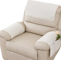 Armrest Cover, Recliner Chair Protector, Furniture Protector Slip, Side Storage Pocket, Stretch Armchair Couch Arm Rest Cover for Recliner, Chair, Sofa (Beige,1 Seater(3pcs))