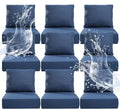6" Thicker Outdoor Chair Cushion 9 Sets - 24" *24" *6" Waterproof Patio Furniture Cushions with Removable Cover, 28D High Density Sponge Filling Thicken Outdoor Patio Cushions - Blue