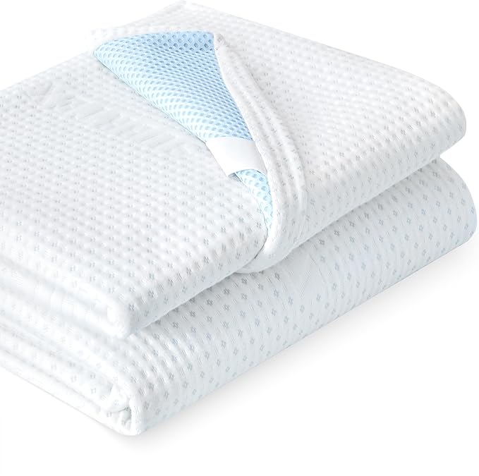 Subrtex Mattress Topper Cover (Only Cover) Mattress Protector Bedding Rayon Made from Bamboo Removable Mattress Encasement Mattress Cover with Zipper (4 Inch, White, Twin)