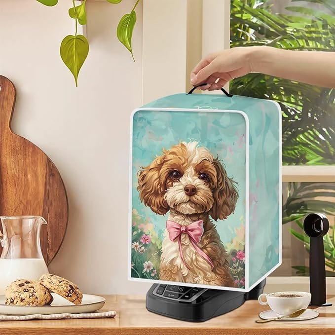 Mumeson Cute Dog Coffee Maker Cover Stand Mixer or Coffee Maker Appliance Cover Dust and Fingerprint Protection Kitchen Stand Mixer Cover Small Appliance Covers, Large