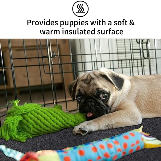 Dog Crate Kennel Pad Mat Liner, Dog Crate Mat for Training, Under Pet Cage Mat, Crate Tray to Protect Floors, Kennel Pad, Absorb, Waterproof, Non-Slip, Washable, Cut to Fit (18" x 24")