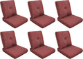 Patio Cushions for Outdoor Furniture - 22" x 25" x 4" UV Resistant Thick Foam Cushions Water Resistant Replacement Cushion for Outdoor Patio Furniture Chair/Sofa/Couch | Red | 6-Pack |
