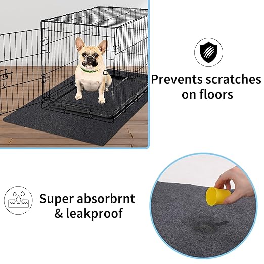 Kennel Pad Dog Crate Mat Liner, Absorbs Urine, Waterproof, Non-Slip, Washable Puppy Pee Pad for Kennel Training - Under Pet Cage to Protect Floors, Thin Cut to Fit Design (42" x 28" - 1 Pack )