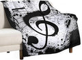 Music Blanket Black White Abstract Music Note Art Print Soft Cozy Lightweight Throw Blanket for Women Men Bedroom Living Room Dorm Chair Sofa Travel 60x80in