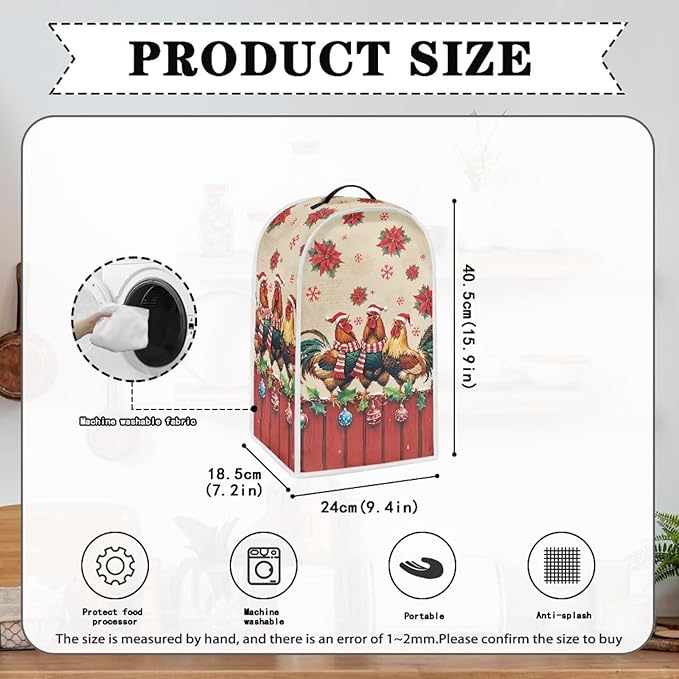 Chicken Blender Cover Dust Cover for Kitchen Christmas Food Processor Dust Covers with Handle Easy to Install Protection Covers for Stand Mixer Juice Machine Gift for Holiday