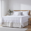 Simple&Opulence Premium Linen Bed Skirt Basic Style 18 inch Tailored Drop Dust Proof Easy Fit Breathable (18'' Basic-Linen, Queen)