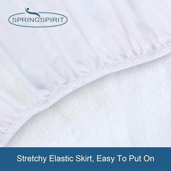 RV King Terry Mattress Protector Waterproof for 72''×80'' up to14'' Depth, Ultra Soft & Breathable Smooth Top Fitted Mattress Cover Skin-Friendly Machine Washable
