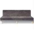 molasofa Leather Like Stretch Futon Slipcover Armless Futon Bed Sofa Cover Furniture Protector with Elastic Bottom, Soft and Washable Futon Cover for Sofa Bed Stay in Place（X Larger，Khaki）