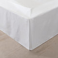 Queen Bed Skirt, Wrap Around Bed Skirt with Pleated Corner, 14 Inch Drop Pleated Waffle Weave Bedskirts, Anti-Slip, Microfiber, White, 14'' Queen