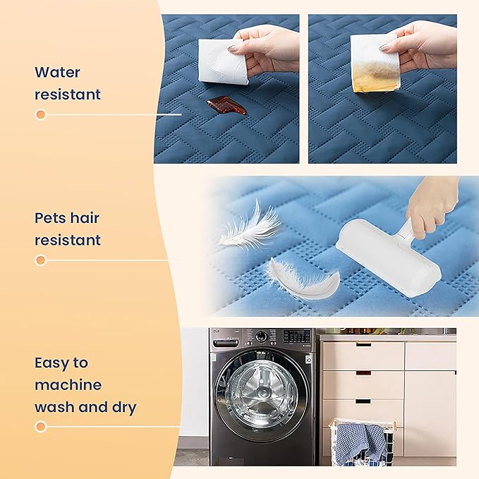 gogobunny 100% Double Sided Waterproof Dog Blanket Soft Pet Bed Cover Reversible Protect Furniture Couch Sofa Car for Puppy Cat Kids (Dark Blue/Light Blue, 30x70 Inch (Pack of 1))