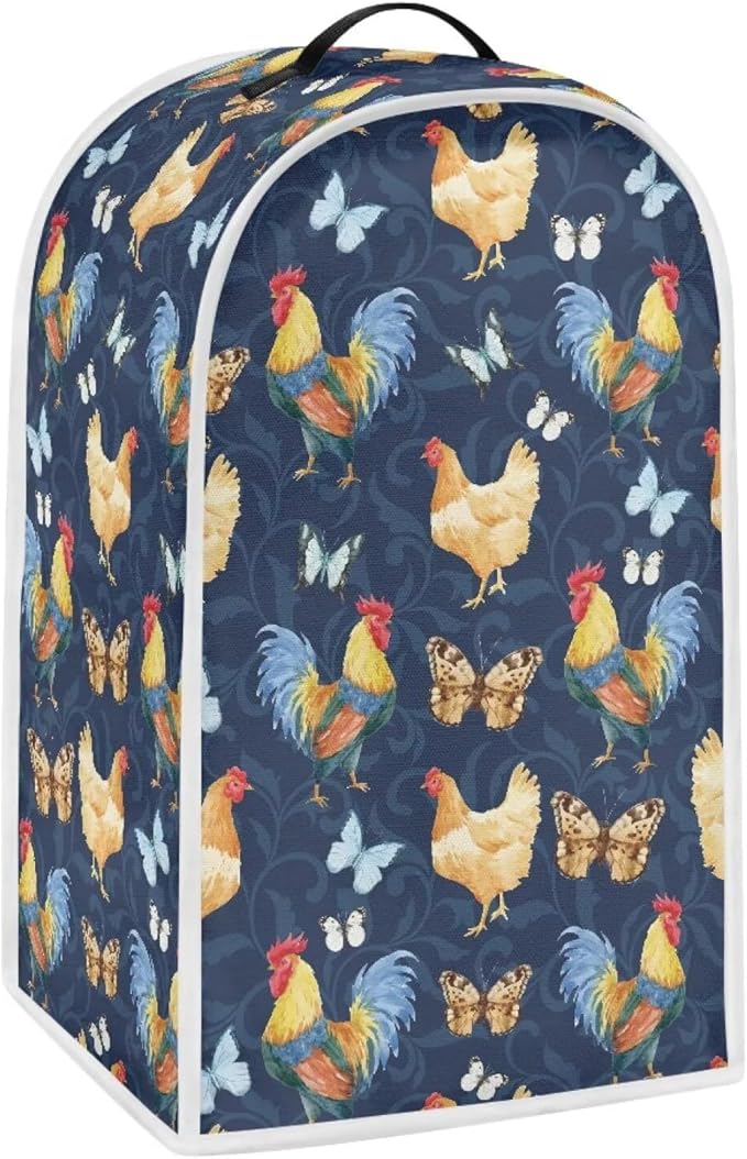 Butterfly Chicken Rooster Blender Dust Cover Stand Mixer Coffee Maker Appliance Covers with One Big Pocket Blender Appliance Cover for Kitchen Home Indoor Office