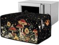 Microwave Oven Dust Cover Waterproof Toaster Oven Cover Foldable Polyester-Linen Small Appliance Dust Covers Suitable with Storage Bags, Mushroom Sunflower Daisy Star Butterfly Print, L
