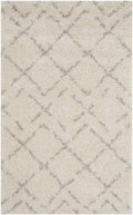 SAFAVIEH Arizona Shag Collection Area Rug - 3'2" x 5', Ivory & Beige, Moroccan Boho Design, Non-Shedding & Easy to Clean, Ideal for Living Room, Bedroom, Dining Space (ASG743A)