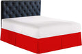 Bed Skirt - 100% Cotton 800 Thread Count Box Pleated Bed Skirt - Luxury Pleated Dust Ruffle, Hotel Quality Modern Bed Skirt, Easy Fit with 12 Inch Tailored Drop, RV King, Red