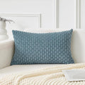 Kevin Textile 12x20 Inch Pillow Cover 1 Pack Boho Decorative Soft Striped Corduroy Lumbar Farmhouse Solid Color Accent Rectangle Cushion Case for Living Room Couch Sofa Bed, Blue Grey