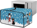 Microwave Oven Cover Air Fryer Toaster Oven Dust Cover, Stain-resistant Small Electric Appliance Protector, S, Snowman Black Cat Snowflake Blue Christmas Decorations