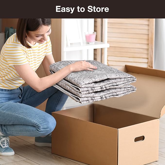 Modern Grey 60" x 75" Hard floor Chair Mats, Machine Wash Computer Chair Mat for Hardwood,Easy Glide Rolling Chairs Mat for Office & Home,Anti-Slip Floor Protector for Tile Floors,Foldable Office Mats