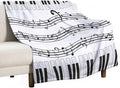 Music Blanket Black White Piano Keys Music Note Modern Abstract Art Print Soft Cozy Lightweight Throw Blanket for Women Men Bedroom Living Room Dorm Chair Sofa Travel 50x60in