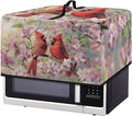 Microwave Ovens Dust Cover, Red Cardinal Polyester Waterproof Countertop Microwave Dust Cover Dustproof Tear-Resistant for Most Standard Sizes Easy to Clean
