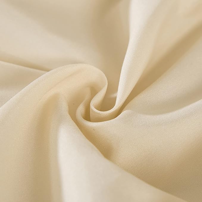 MEILA Wrap Around Bed Skirt Three Fabric Sides Elastic Dust Ruffled 16 Inch Tailored Drop,Easy to Install Fade Resistant-Beige, Twin/Full