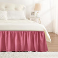 RIMELA Dusty Red Bed Skirt King Size 18 Inch Drop, Wrap Around Elastic Bedskirt, Dust Ruffle for Adjustable Bed Base Machine Washable Easy to Install Bed Skirts