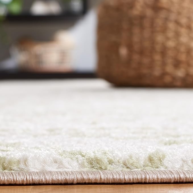 SAFAVIEH Tulum Collection Runner Rug - 2' x 8', Ivory & Sage, Moroccan Boho Tribal Design, Non-Shedding & Easy to Clean, Ideal for Living Room, Hallway, Foyer, Entryway, Bedroom (TUL272H)