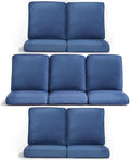 7-Piece Outdoor Patio Cushion Set - Fade & Water Resistant with Removable Olefin Cover, 22x24x4 Inch Memory Foam Cushions for Wicker Sectional Sof - Blue/Regular