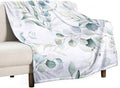 Eucalyptus Leaf Throw Blanket, Watercolor Floral Spring Botanical Green Plants Herb Print Cozy Plush Blanket for Bedroom Living Rooms Sofa Couch, 30"x40"