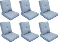 Patio Cushions for Outdoor Furniture - 22" x 25" x 4" UV Resistant Thick Foam Cushions Water Resistant Replacement Cushion for Outdoor Patio Furniture Chair/Sofa/Couch | Baby Blue | 6-Pack |