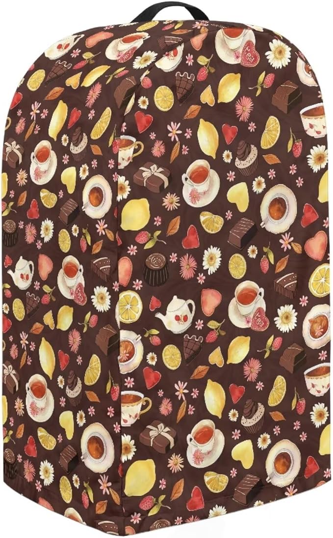 Lemons Chocolates Tea Blender Dust Cover Brown Food Processor Cover Coffee Machine Appliance Covers for Kitchen Counter Blender Covers for Kitchen Machine