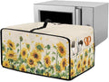Convection Oven Cover with Storage Pockets, Dust-Proof Small Appliance Protector for Countertop Microwave Toaster Oven, M, 16.5 x 20.5 x 10 Inches, Sunflower Petals