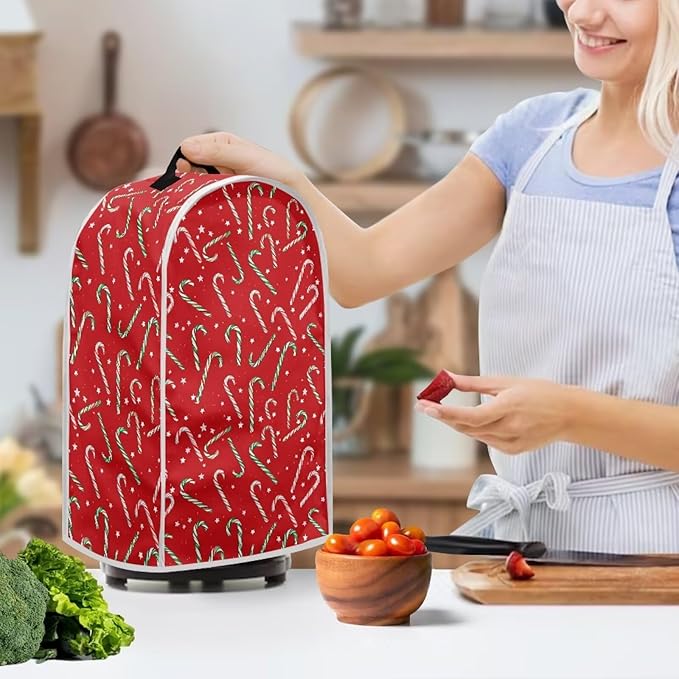 Christmas Teal Blender Cover for Kitchen Countertop Xmas Small Appliance Dust Cover Kitchen Decor Food Processor Protector with Handle Blender Protection Accessories Gift for Holiday