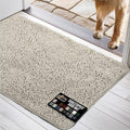 GORILLA GRIP SOAKSTOPPER Dog Door Mat, 36x24 Machine Washable Rug Absorbent Doormat Captures Moisture Mud Dirt, Quick Dry Soft Chenille Entryway Rugs Indoor Entrance Mats for Dog Paws, Cream