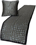 The HomeCentric King/Queen/Twin Blue & Grey Designer Queen 74"x18" Bed Runner Without Pillow Cover, Animal Mystery Bed Scarf on Silk Fabric - Animal Mystery