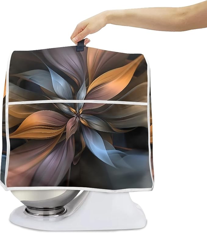 Stand Mixer Cover Compatible with Kitchen Aid Mixer, Brown Flower Kitchen Appliance Dustproof Covers with Accessories Pockets, Fits All Tilt Head & Bowl Lift Models Mixers