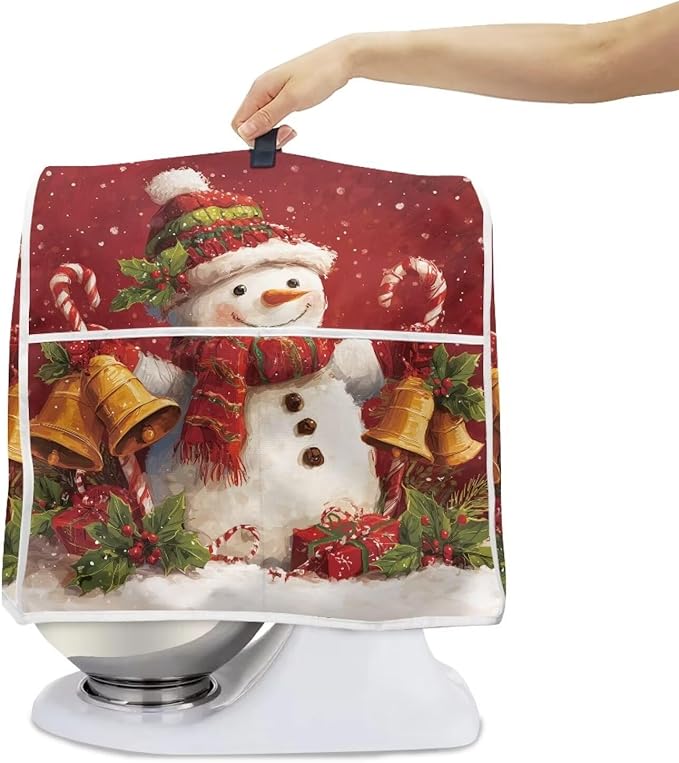 Christmas Stand Mixer Cover 6-8Qt Cute Mixer Cover Washable Anti-Stain Appliance Covers for Kitchen Counter Mixer Parts & Accessories Christmas Decor Gift for Holiday