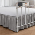 Bed Skirt Twin Size Ruffled Bed Skirt with Split Corners, 12 Inch Drop Dust Ruffle Bed Skirt with Platform, Light Gray