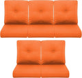 Patio Chair Cushions 5 Packs - Outside 22x24 High Back Water-Resistant Cushion with Zipper Cover for Outdoor Glider Rocking Chairs Loveseat 3-seat Couch Sofa – Orange/Buckle