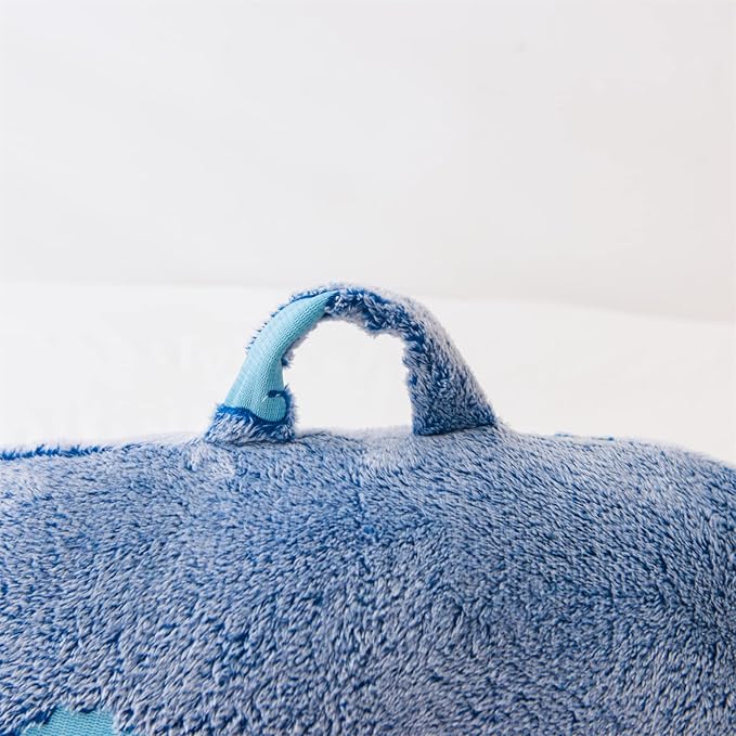 Meeting Story Dinosaurs Reading Pillows Rabbit Faux Fur Shaggy with Arms Bed Rest Pillows Back Pillow for Bed, Bed Chair Arm Pillow Bed Rest Pillow for Adults, Teens, Kids (Orange-Blue)