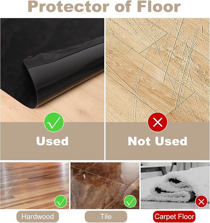36" x 48" Office Mat for Hardwood Floor with 3D Feather Design,Waterproof&Non-Slip Computer Floors Mat,Utility Office Floor Mats for Rolling Chairs Hardwood,Office Chair Floors Protector for Home&Game