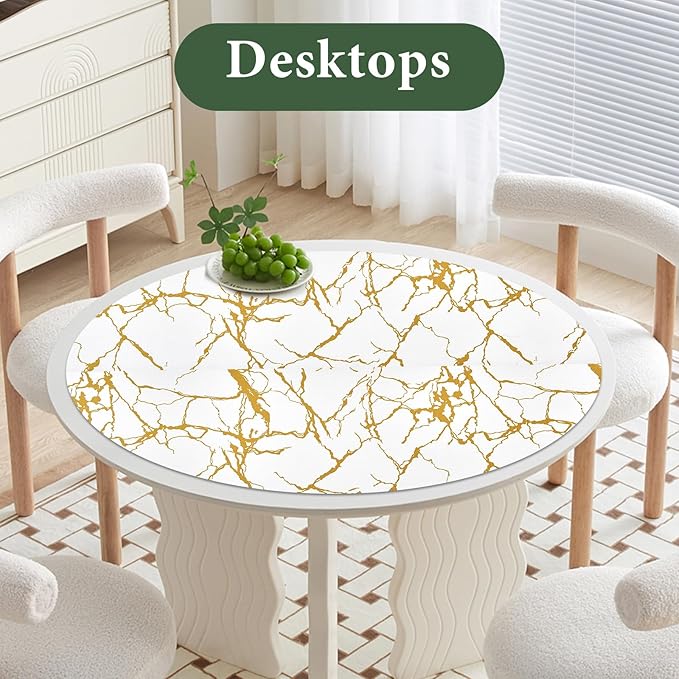 Drawer and Shelf Liner for Kitchen Cabinet Non Slip Waterproof Shelf Paper 17.5 in X 20 Ft Non Adhesive Refrigerator Liners Gold White Marble Easy Liners for Bathroom Cupboard