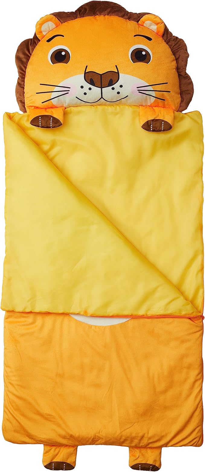 Kid's Nap Buddies Character Preschool Nap Mat, Toddler Sleeping Bag with Pillow for Daycare, Ages 3+