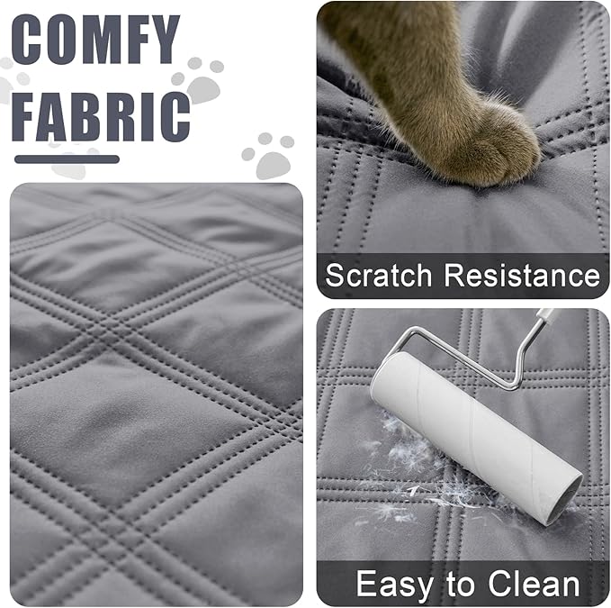 Smiry Waterproof Dog Bed Cover Blanket 40x70, Soft Reversible Pet Blanket, Washable Leakproof Cats Dogs Couch Cover for Sofa, Couch, Furniture, Lattice, Grey/Grey
